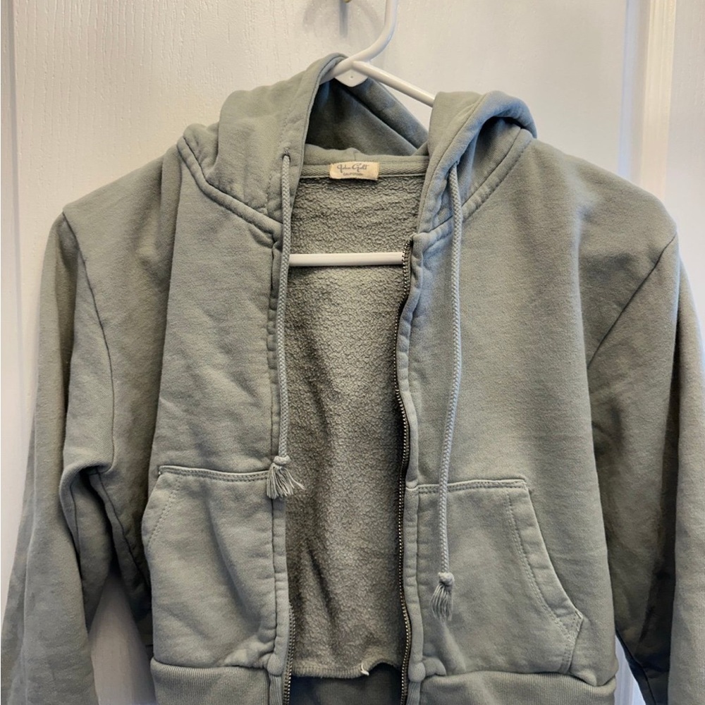 Brandy Melville John Galt Cropped Zip Up Hoodie
sage green - Picture 2 of 7